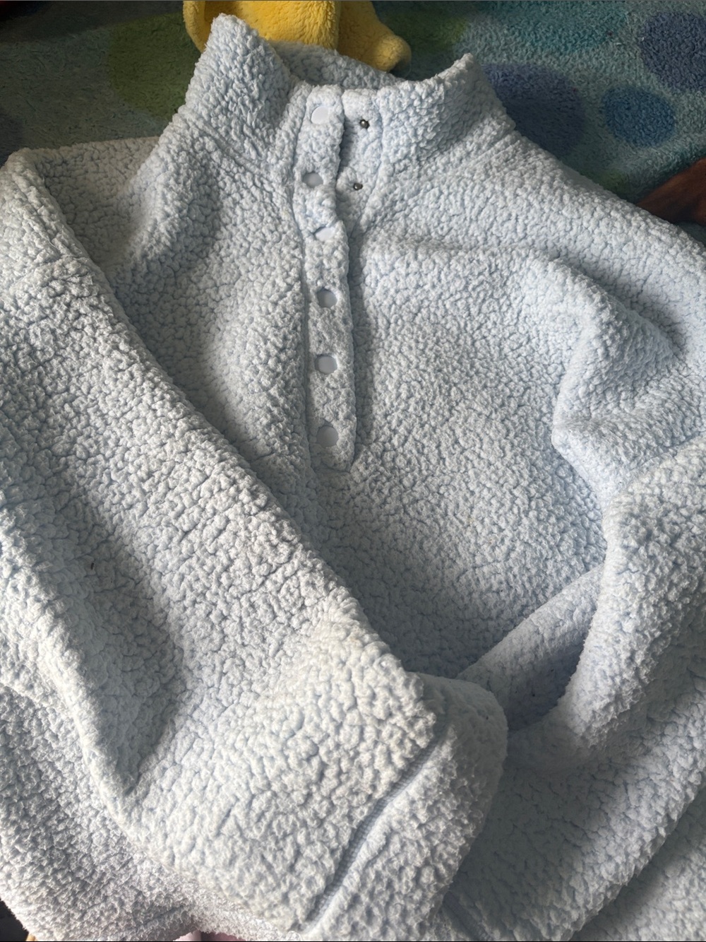 aerie Light Blue Sherpa Snap Pullover